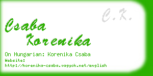 csaba korenika business card